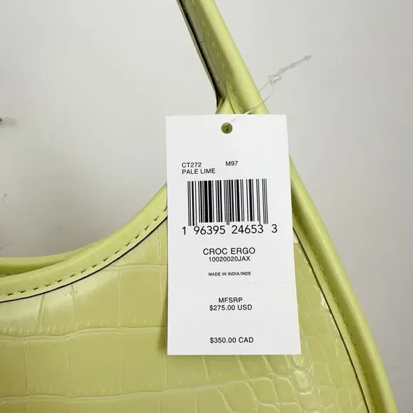 NWT Coach Ergo Bag In Croc Embossed Coachtopia Leather - Picture 5 of 8